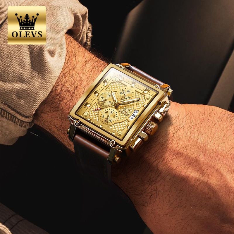 ساعات رجالية من ماركة OLEVS مق - مراجعة Leather Watch Band Men وسعره